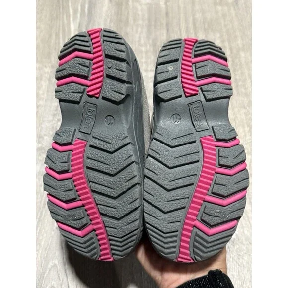 Totes Girls Winter Snow Boots Gray Pink Tori Size 11 Medium - Picture 4 of 6